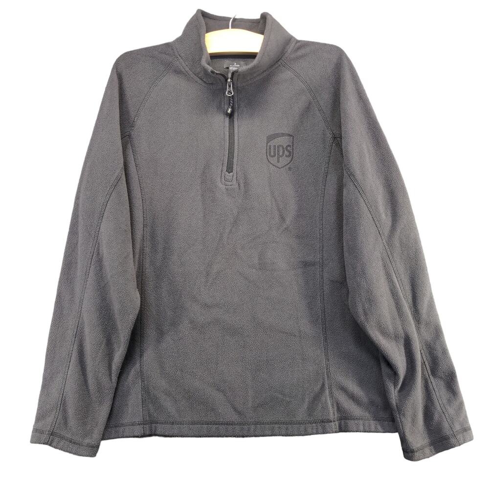 UPS 1/4 Zip Men's Uniform Fleece Jacket Gray M Graphic Logo Employee